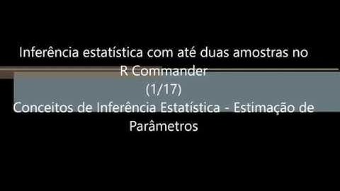 Inferência Estatística com até duas amostras no R Commander 1 de 17 Conceitos de Inferência