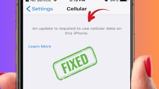 An Update is Required To Use Cellular Data on This iphone 2023 ||