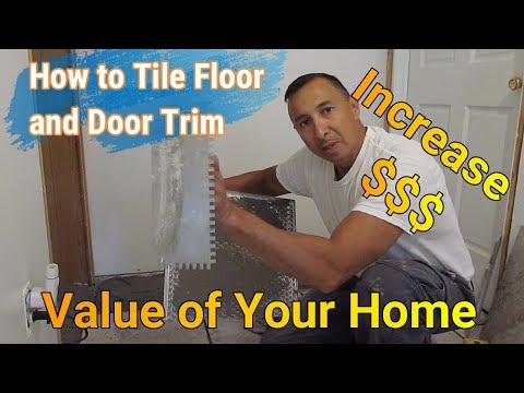 How to Tile Floor, around Doors and Floor Trim.