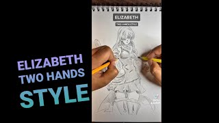 DRAWING ELIZABETH | TWO HANDS STYLE #shorts #ambidextrous