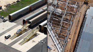 Tesla Gigafactory Texas | 5-10-24 | Teslas loading into trains, idle tunnel, s.expansion @tesla