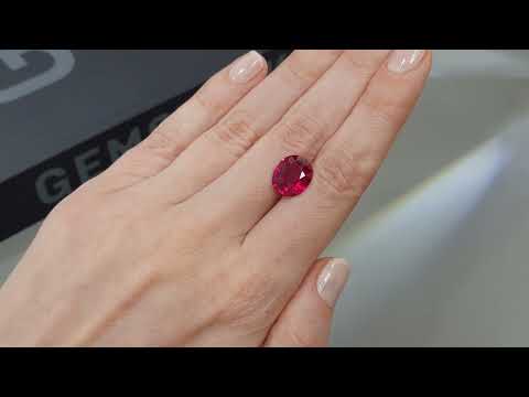 Investment grade unheated ruby from Mozambique 6.20 ct, Pigeon's Blood, GRS Video  № 3