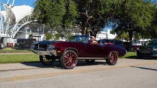 WhipAddict: Kandy Brandywine Buick Skylark Convertible on Rose Gold 26s with Light Tan Interior!