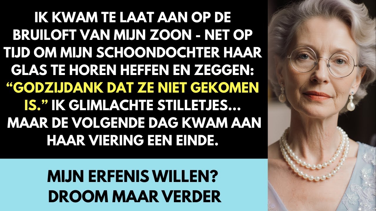 Ik kwam te laat op de bruiloft van mijn zoon — en hoorde dat ze het glas hieven op mijn afwezigheid.