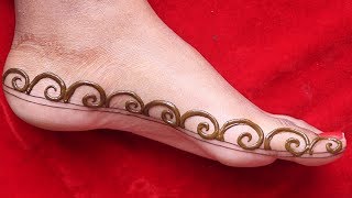 simple and easy leg mehndi design || bridal henna mehndi design || new traditinol henna design 2019