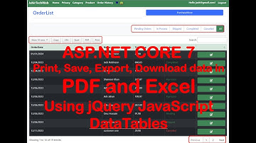 Asp.net Core 7 Web App Part 40.  Print, Export, Save, and Search data using DataTable and Javascript