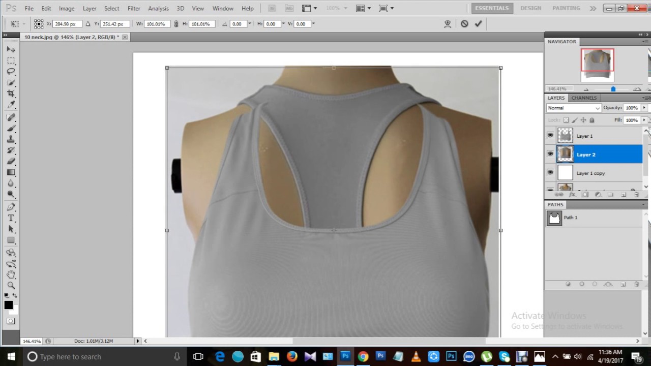 photoshop neck joint or Ghost Mannequin Services Tutorial (women clothing)