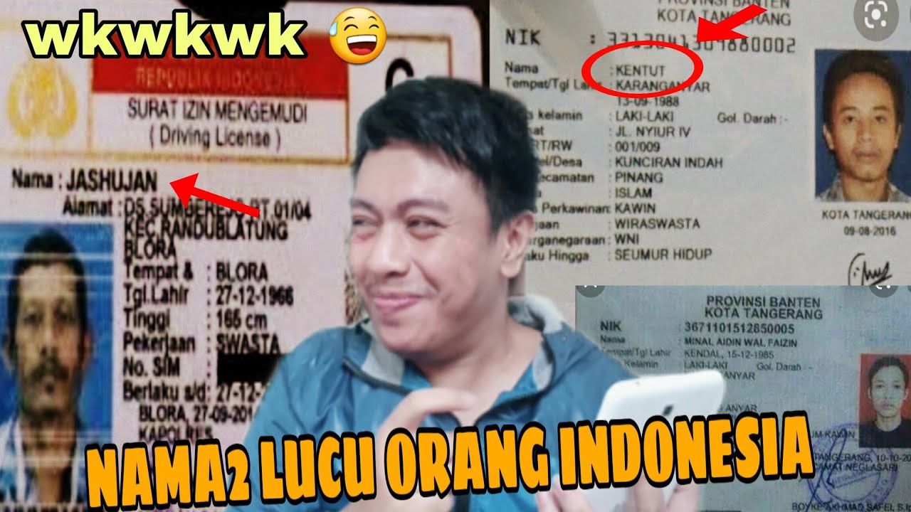 NAMA LUCU KTP ORANG INDONESIA bikin Ngakak