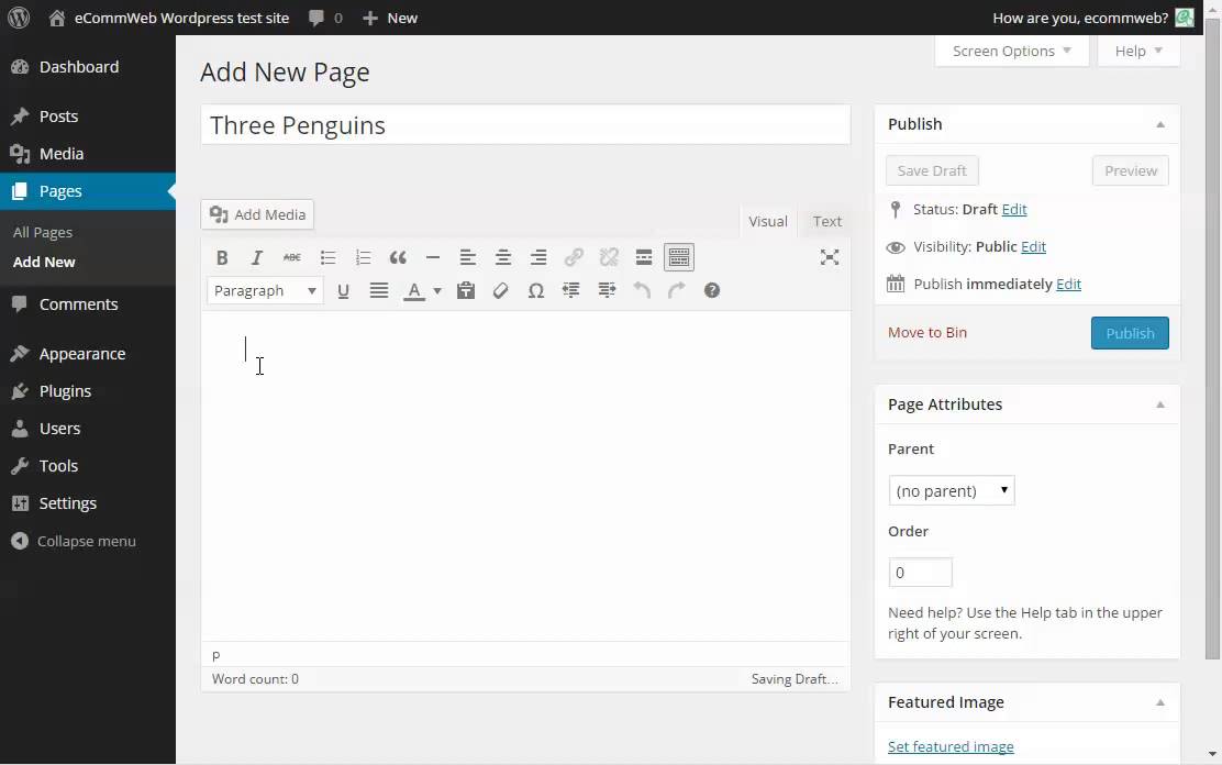 How to make a new page in WordPress - YouTube