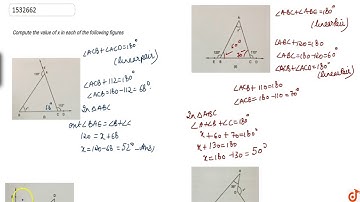 "Compute the value of `x` in each of the following   figures."