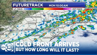 Cold front Monday brings storms and cooler weather.