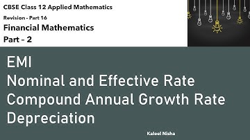 Revision-Financial Maths|EMI | Returns| Growth |Depreciation| CBSE Class 12 Applied Maths in English