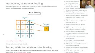 Max Pooling vs No Max Pooling - Deep Learning Course