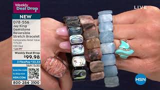 Jay King Abalone Shell   Black Chalcedony Reversible Str...