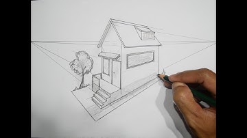 Drawing a Tiny House in 2 Point Perspective