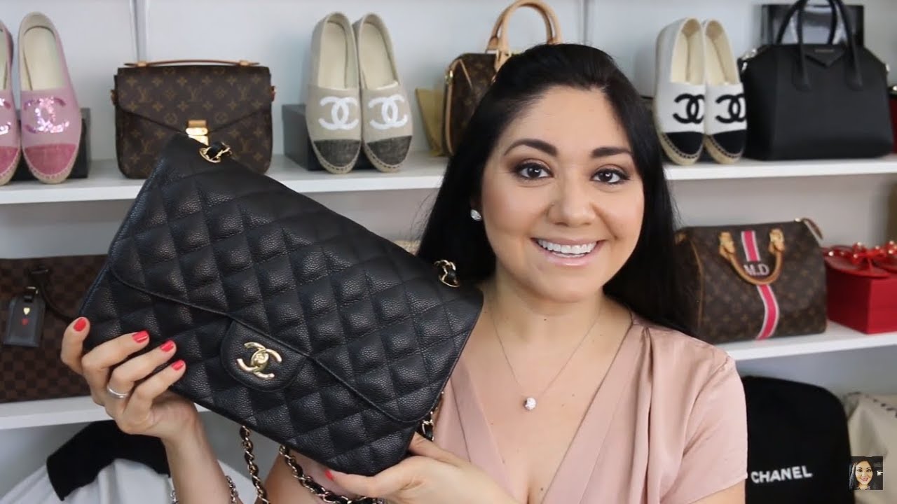 CHANEL JUMBO CLASSIC FLAP  CAVIAR BLACK GHW 