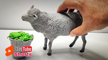 How to make sheep with clay At Home / Clay animals/ clay art tutorial/ Crafts video #shorts #DIY