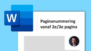 Word Paginanummering Vanaf Derde Pagina - Automatische Paginanummering In Word  Vanaf Latere Pagina - Youtube