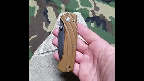 8" COLT DARK TAN G10 FRAMELOCK KNIFE FOLDING FOLDER POCKET BLACK EDC OPEN 600T