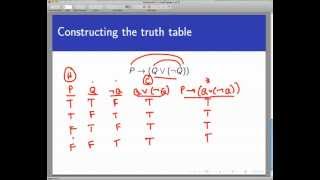Truth tables, part 3 (Screencast 2.1.4)