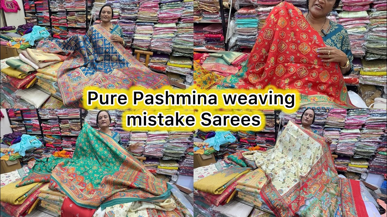Bangalore Pashmeena weaving mistake saree’s upto 60% discount| premium saree’s & blouses collection