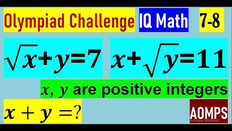 IQ Math - Math Olympiad Problems - Math to think better -Enhance your IQ - Subscribe for more -AOMPS