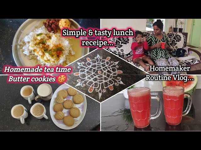 இல்லத்தரசியாக இருப்பதும்‌ பெருமைத்தான்🥰 Milagu Rasam egg thokku✨Tea time Butter cookies 🍪#vlogs class=