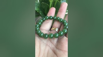 Vòng chuỗi đeo tay 8mm Ngọc Bích Canada Jade Nephrite Natural.