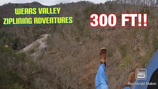 ZIPLINING 300 ft. OVER THE GREAT SMOKEY MOUNTAINS!! Wears Valley Zipline Adventures