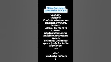 "Master CSS Visibility: Control Element Visibility Without Affecting Layout! 👀"
