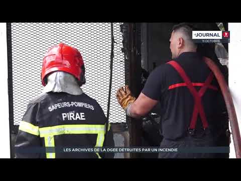 Incendie au bureau des archives de la DGEE à Pirae