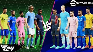 EA FC 24 vs. eFootball 2024: TOP 100 PLAYERS (Appearance & Ratings) | 4K