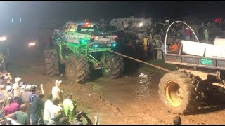 2018 Pimp Juice Monster Truck Breaks Rear End Tug Of War Trucks Gone Wild Colfax LA Mudfest