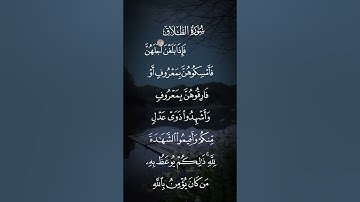 سورة الطلاق فإذا بلغن أجلهن فأمسكوهن بمعروف وفارقوهن بمعروف وأشهدوا ذوي عدل الاية ٢ إلى الاية ٣