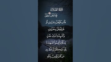 سورة الطلاق فإذا بلغن أجلهن فأمسكوهن بمعروف وفارقوهن بمعروف وأشهدوا ذوي عدل الاية ٢ إلى الاية ٣