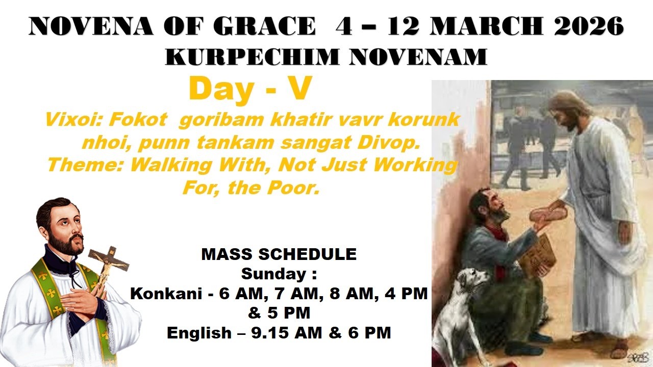 8 AM Konkani Mass | Dis 5 - Kurpechim Novenam | Basilica of Bom Jesus - Porne Goy | 8 March 2026