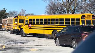 The School Buses leaving Prospect High School before Winter Break