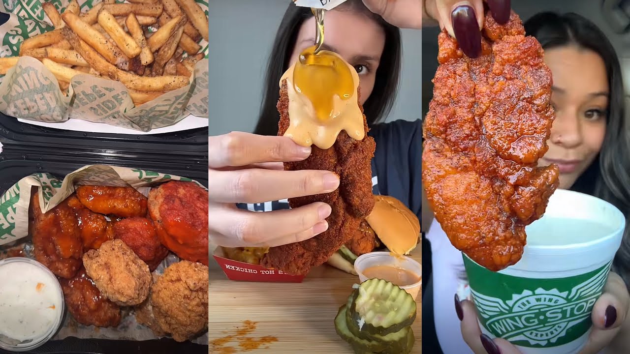 TikTok Mukbang Compilation | Wingstop, Raising canes, chili’s and more | Mukbangs 4life