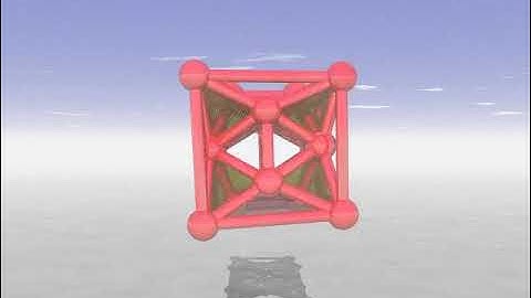 Cube atop icosahedron (POV-Ray)