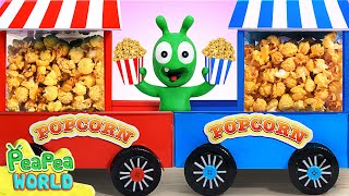 Pea Pea Little Popcorn with Red and Blue machine - Cartoon for kids