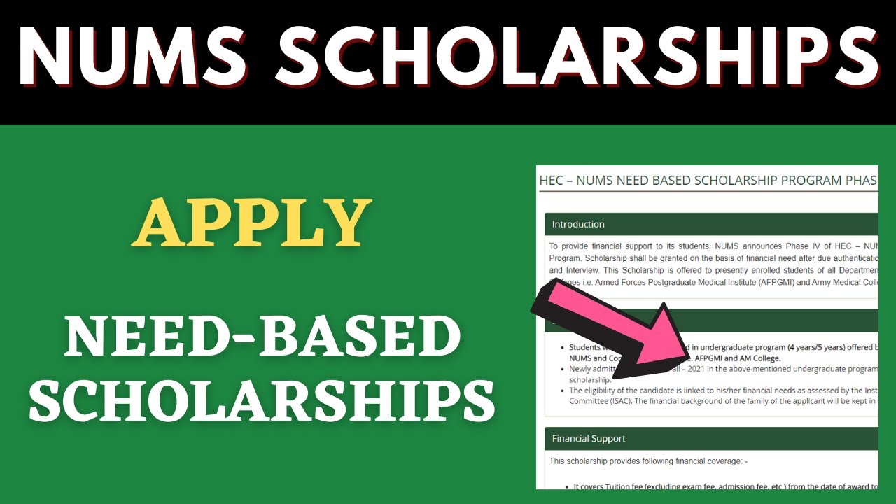 HEC Based NUMS Scholarships 2022 |  NUMS medical colleges admission MBBS PMC pak learning point