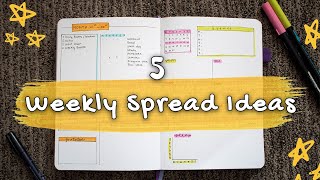 5 Minimal Weekly Spread Ideas for your Bullet Journal | Super Easy and Beginner Friendly