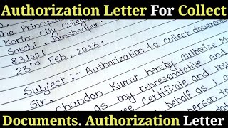 Authorization Letter for collect documents.Authorization Letter sample. Authorization letter Format.