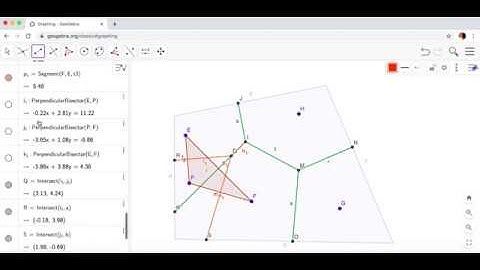 Voronoi diagram GeoGebra adding a 5th point