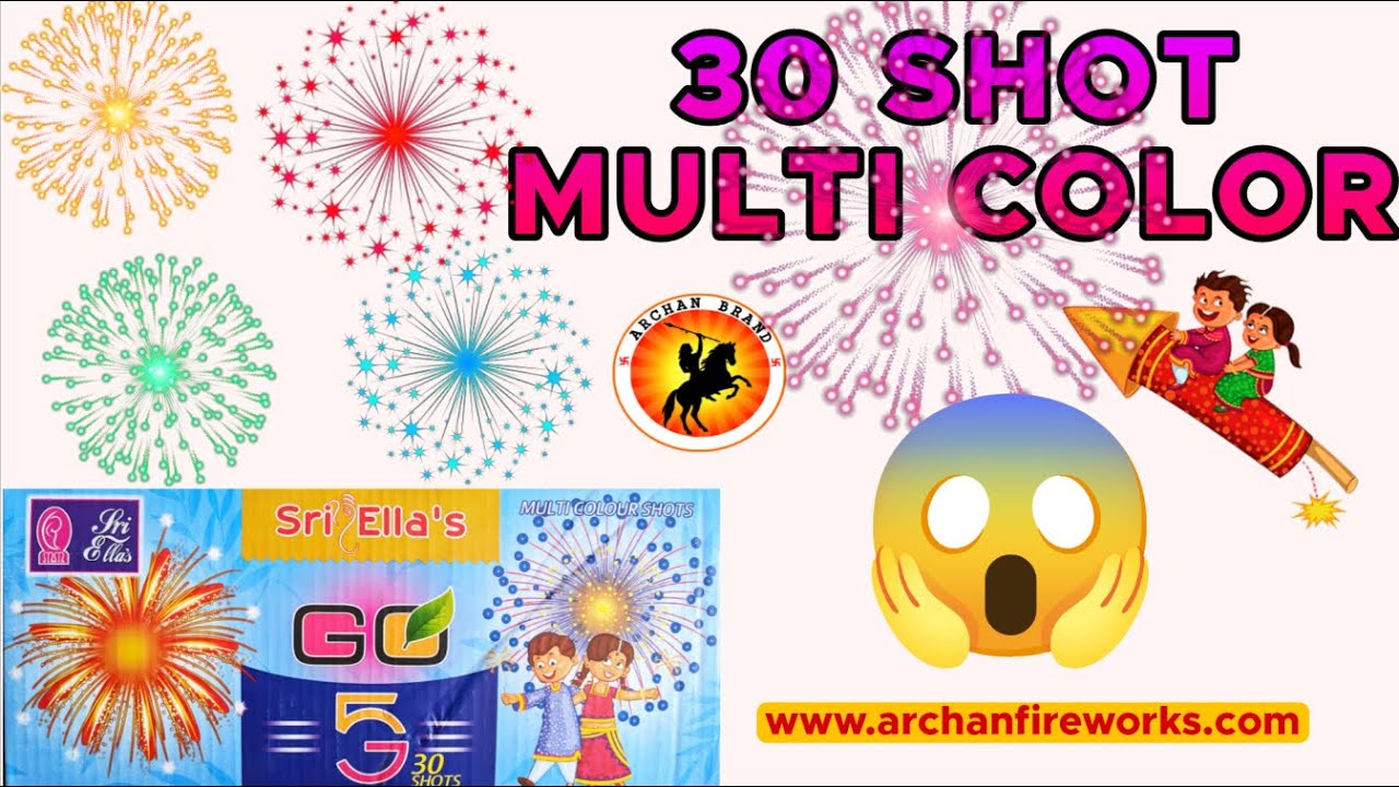 30 Shot multicolour crackling from archan fireworks #sivakasicrackers # ...