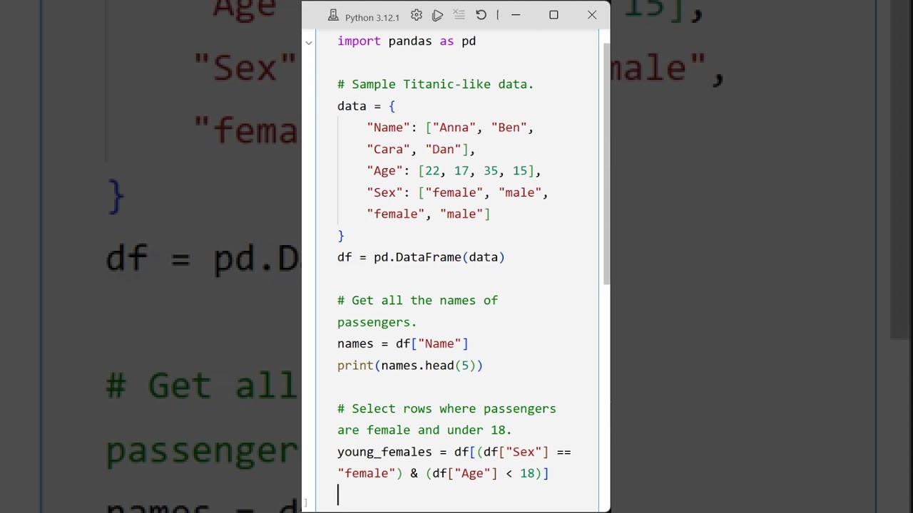 04 Selecting Columns and Filtering Rows in Pandas