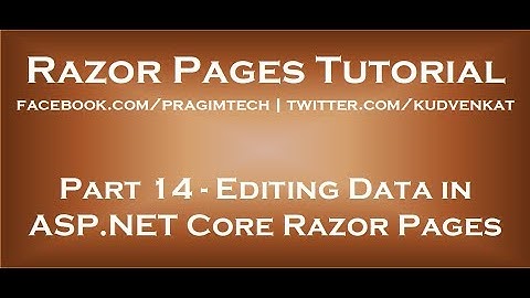 Editing data in asp net core razor pages