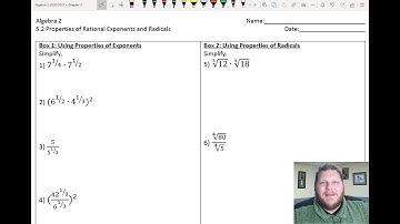 5.2 Properties of Rational Exponents and Radicals Notes