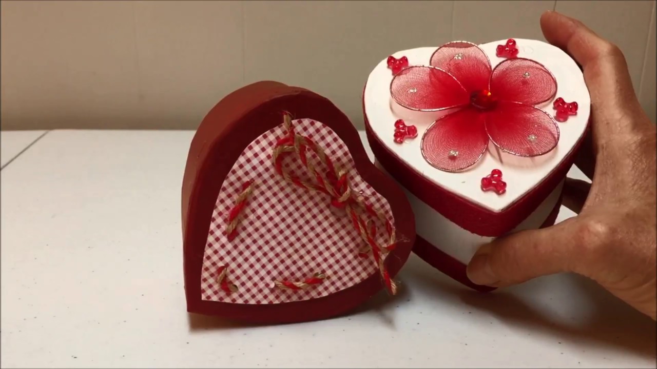 Valentine's Heart Box Craft (Dollar Store Craft) YouTube