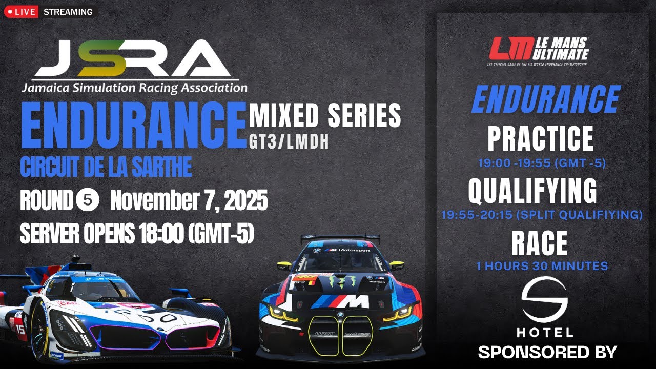 JSRA LMU ENDURANCE SERIES ROUND 5 - CIRCUIT DE LA SARTHE ENDURANCE